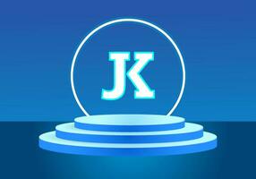 Brief jk Blau Logo unterzeichnen. Vektor Logo Design zum Geschäft.