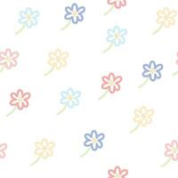 nahtlos Muster von süß Pastell- Blume auf Weiß Hintergrund.Natur.floral.minimal style.baby Kleidung.Druck screen.kawaii.vector.illustration.illustrator. vektor