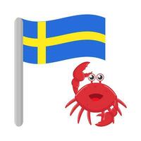 Krabbe mit Flagge Illustration vektor