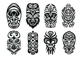 Hand gezeichnet einstellen von tätowieren skizzieren Maori Stil zum Bein oder Schulter vektor