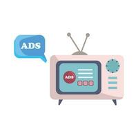 annonser i Tal bubbla med tv illustration vektor