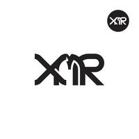 brev xmr monogram logotyp design vektor