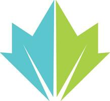 abstrakt grön blad ekologi logotyp vektor