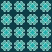 blå turkos aqua menthe årgång blommig interiör sömlös platt design bakgrund vektor illustration