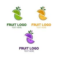 frukt skiva juice logotyp enkel begrepp design vektor illustration