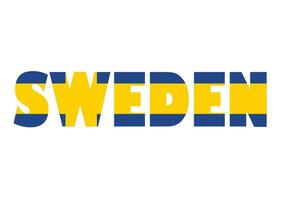 värld flagga på brev Sverige platt design stil vektor illustration