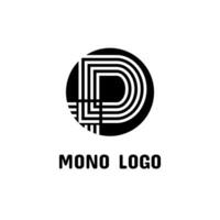 brev d modern monogram logotyp ikon abstrakt enkel begrepp design vektor illustration