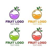 frukt trolldryck flytande juice logotyp enkel begrepp design vektor illustration