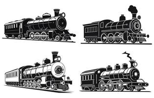 Jahrgang Dampf Zug, Retro Zug, Jahrgang Emblem Transport Vektor Illustration,