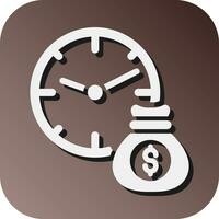 Zeit ist Geld Vektor Glyphe Gradient Hintergrund Symbol zum persönlich und kommerziell verwenden.