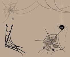 Spinne schwarze Objekte Zeichen Symbole Vektor-Illustration abstrakt mit braunem Hintergrund vektor