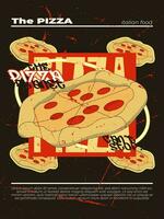 das Pizza Planet Mauer Poster Hemd Design vektor