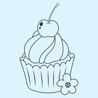 süß Cupcake Designs Dekoration Obst vektor