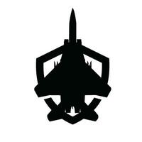 Jet Kämpfer Schild Logo Symbol vektor