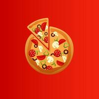 Pizza Peperoni Vektor