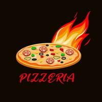 heiß Pizza Vektor Logo