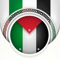 künstlerisch Palästina Land Flagge im kreisförmig gestalten Hintergrund vektor