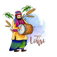 glücklich lohri indisch kulturell Ernte Festival Hintergrund Design vektor