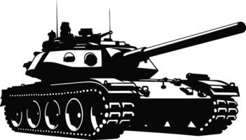 Silhouette von modern Main Schlacht Panzer. Seite Sicht. eben Vektor. ai generiert Illustration. vektor