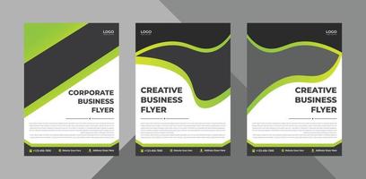 företagsflygdesignpaket. affisch presentation design vektor layout. paket, 3 i 1, a4-mall, broschyrdesign, omslag, flygblad, affisch, tryckklar