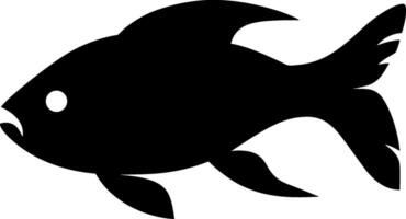 Fisch Symbol Vorlage schwarz Farbe. Fisch Symbol Vektor Zeichen isoliert auf Weiß Hintergrund. ai generiert Illustration.