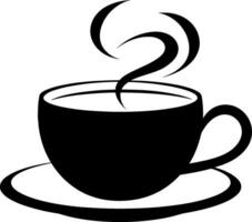Tasse von Kaffee Tee mit Dampf Symbol im schwarz einfach Design auf ein isoliert Hintergrund. eps 10 Vektor. ai generiert Illustration. vektor