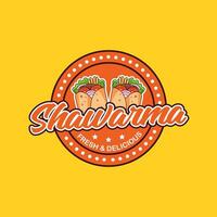 shawarma logotyp design mall illustration vektor