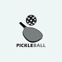 pickleball ikoner och en pickleball klubb vektor silhuett illustration