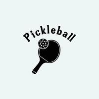 pickleball ikoner och en pickleball klubb vektor silhuett illustration