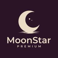 Mond und Star Logo Vektor einfach Illustration Vorlage Symbol Grafik Design