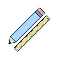 Vektor-Bleistift &amp; Lineal-Symbol vektor