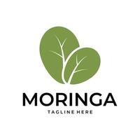 moringa blad logotyp vektor enkel illustration mall ikon grafisk design