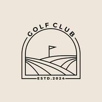 Golf Vorlage Linie Kunst Logo Vektor einfach Design zum Golf Verein