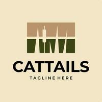 cattails logotyp vektor enkel illustration mall ikon grafisk design