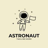astronaut logotyp vektor ikon mall design illustration
