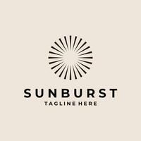 sunburst logotyp vektor kreativ minimal design mall. symbol för företags- företag identitet