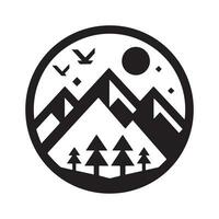 geometrisch einfarbig Illustration Logo von Berge vektor
