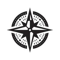 geometrisch einfarbig Illustration Logo von Kompass vektor