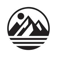 geometrisk svartvit illustration logotyp av bergen vektor
