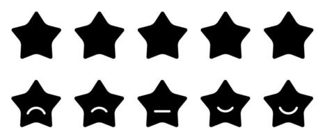fem stjärnor platt ikon design med annorlunda uttryck, kund recension begrepp på webb vektor