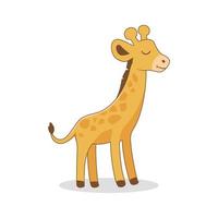 söta giraff tecknade illustrationer isolerade vektor