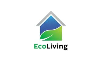 minimalistisk logotyp hus natur begrepp symbol miljö ekologi verklig egendom byggnad bostads- fast egendom företag arkitektur vektor