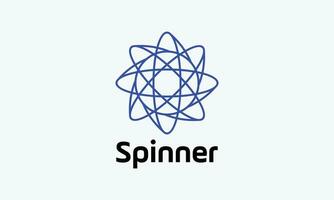 spinnare logotyp vektor minimalistisk design ikon rotation cirkel spinning roligt spela spel leksaker