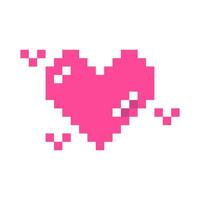 Pixel Herz Rosa 8 bisschen zum Poster, drucken, Design, Elemente vektor