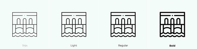 ponte Vecchio Symbol. dünn, Licht, regulär und Fett gedruckt Stil Design isoliert auf Weiß Hintergrund vektor