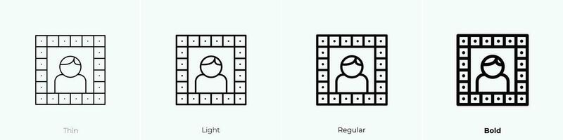 Porträt Symbol. dünn, Licht, regulär und Fett gedruckt Stil Design isoliert auf Weiß Hintergrund vektor