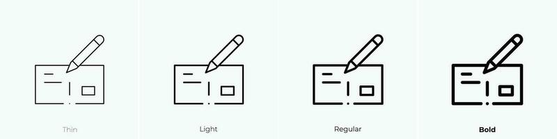 Postkarte Symbol. dünn, Licht, regulär und Fett gedruckt Stil Design isoliert auf Weiß Hintergrund vektor