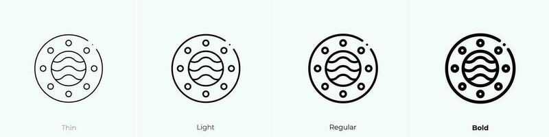 porthål ikon. tunn, ljus, regelbunden och djärv stil design isolerat på vit bakgrund vektor