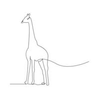 Giraffe einer Linie kontinuierlich Gliederung Vektor Kunst Zeichnung und einfach minimalistisch Design