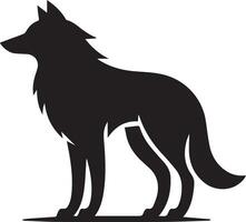 Wolf Silhouette editierbar Vektor Illustration isoliert Über Weiß Hintergrund